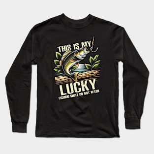 This Is My Lucky Fishing - Do Not Wash Walleye Long Sleeve T-Shirt